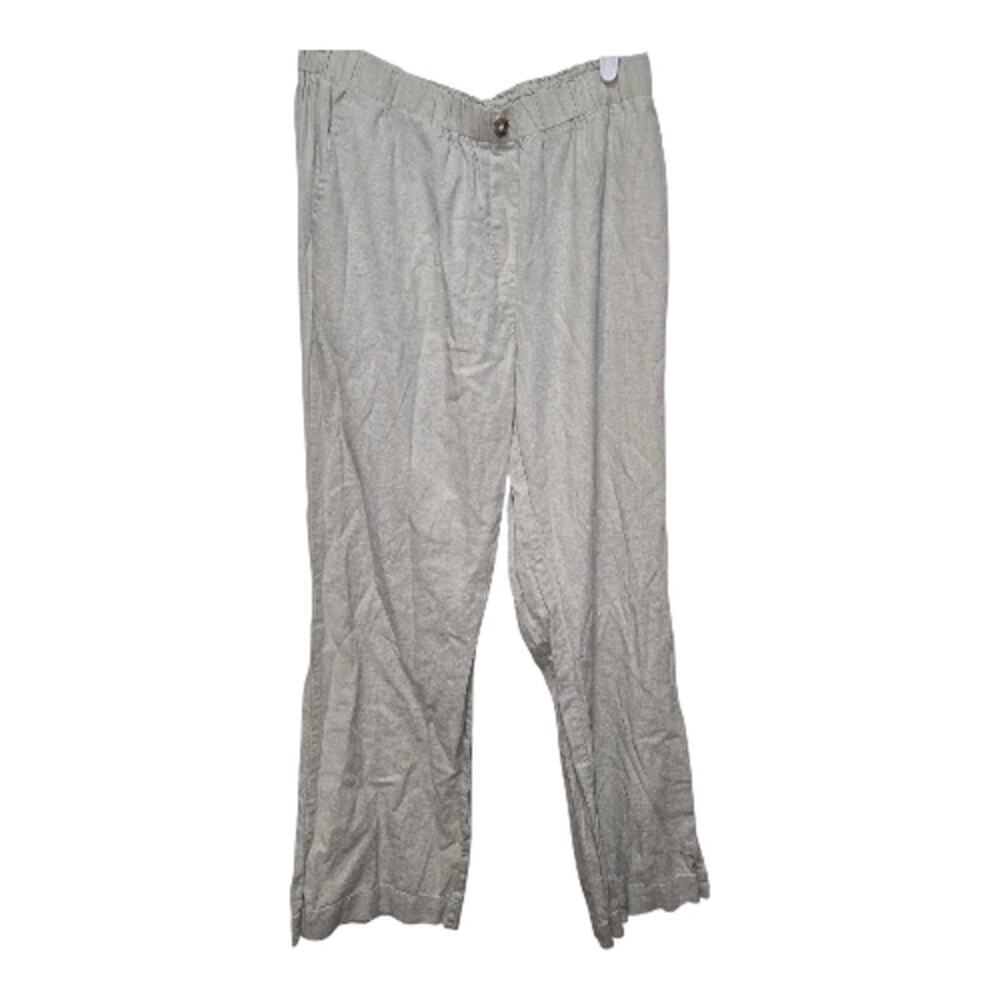 Mason & Belle Linen Blend Pants Size 10 Beige Straight Leg Coastal